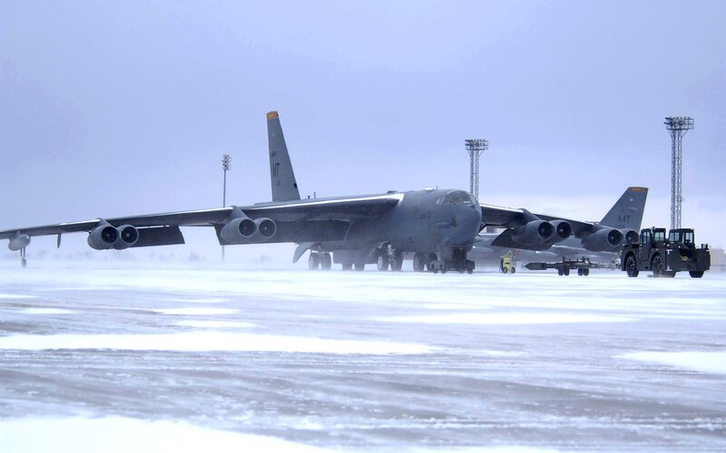 B-52 Bomber on Tarmac — Gray, Cold