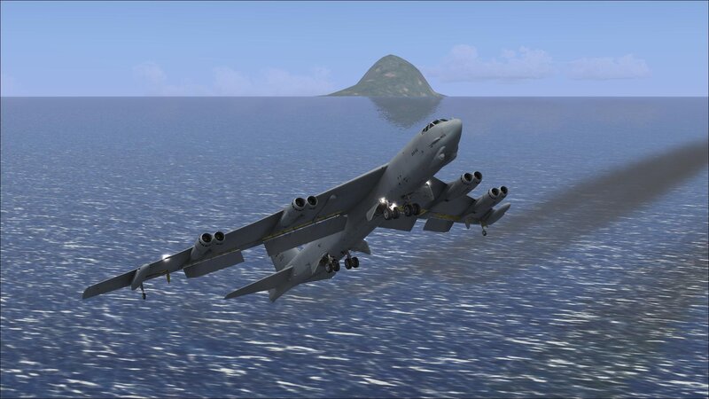 B-52 bomber over ocean