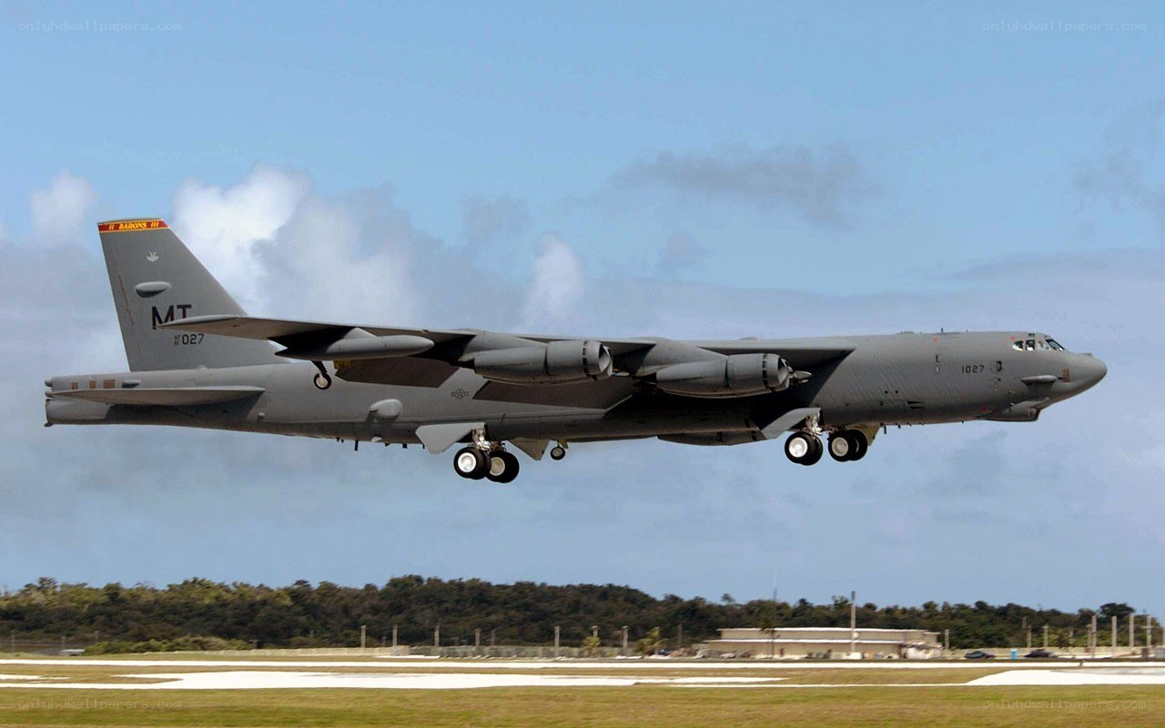 B-52 bomber taking off