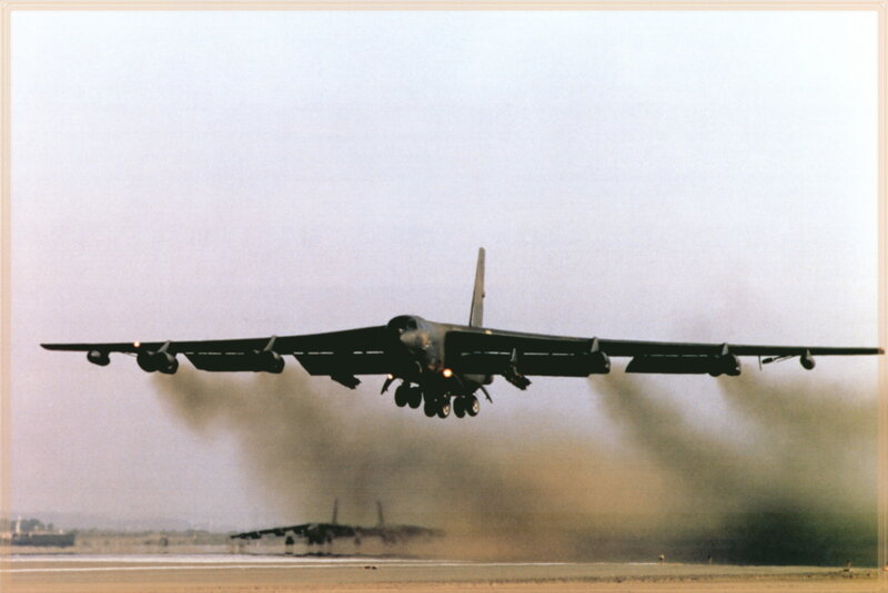 B-52 bomber taking off