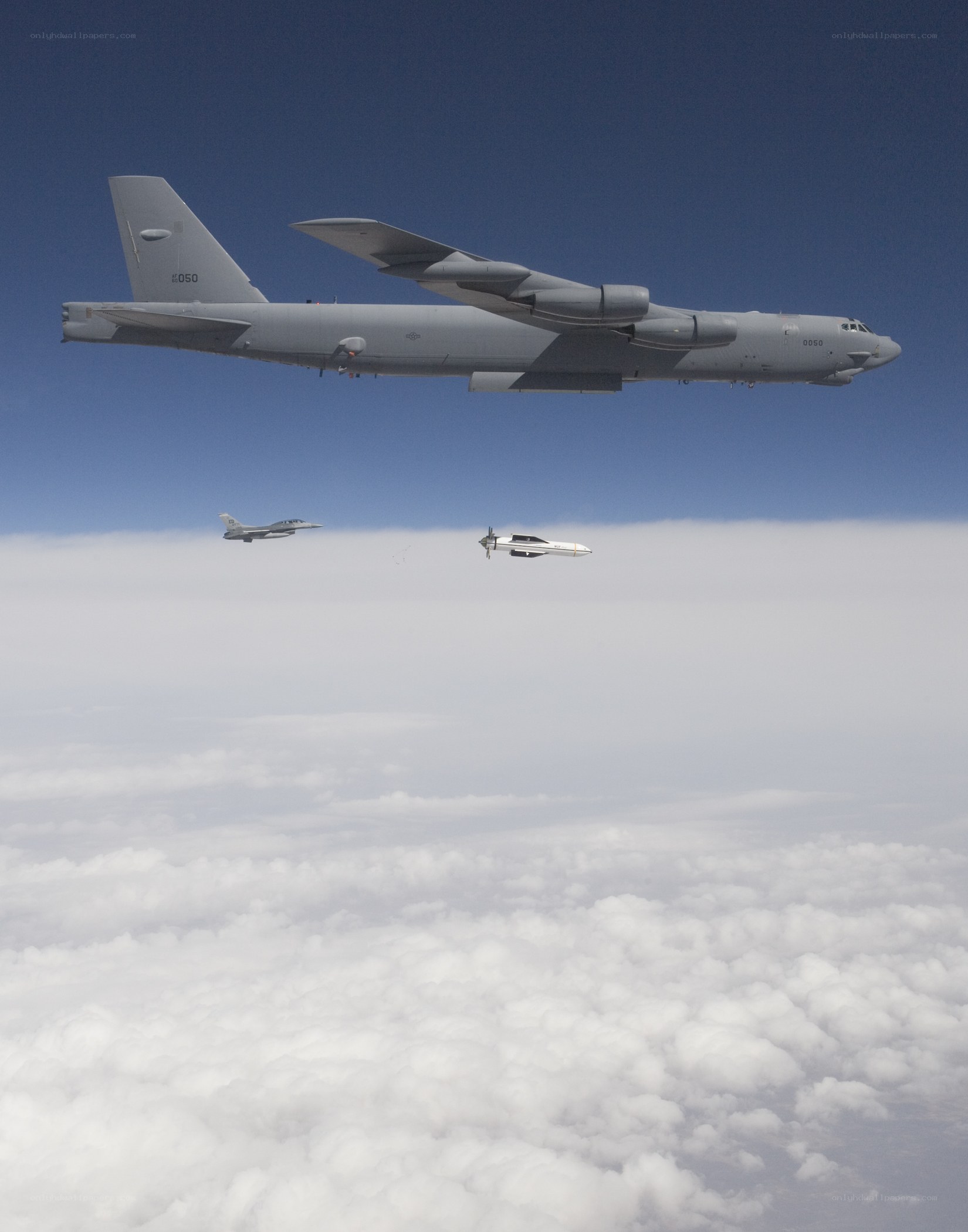 B-52 bomber with drones