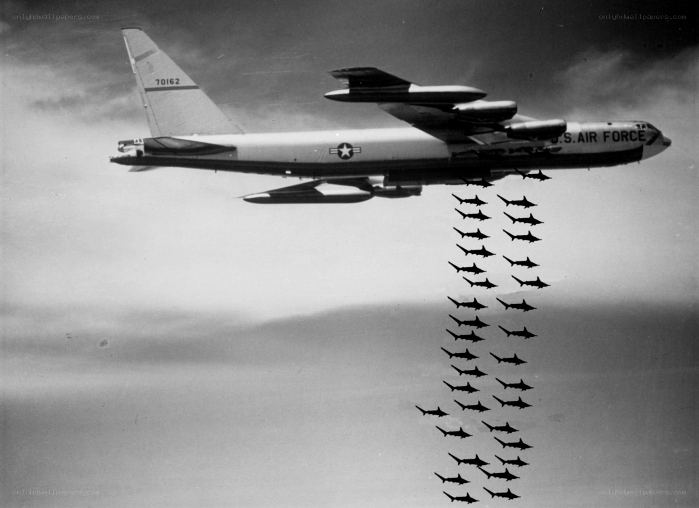 B-52 bomber with drones