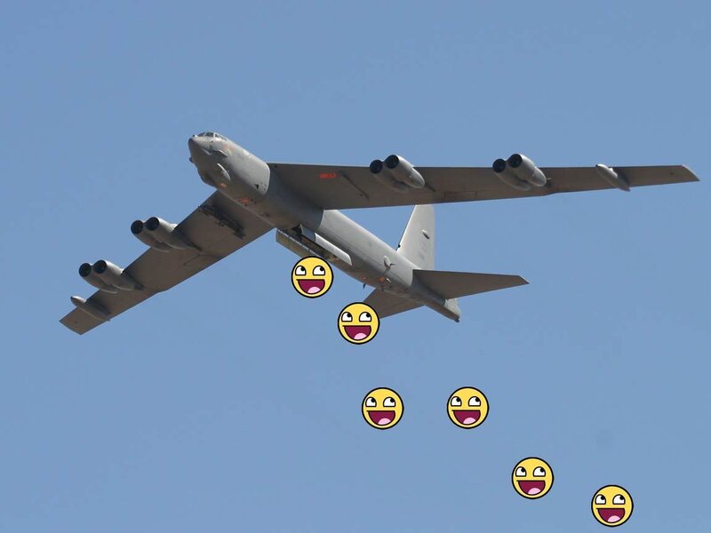 B-52 bomber with emojis