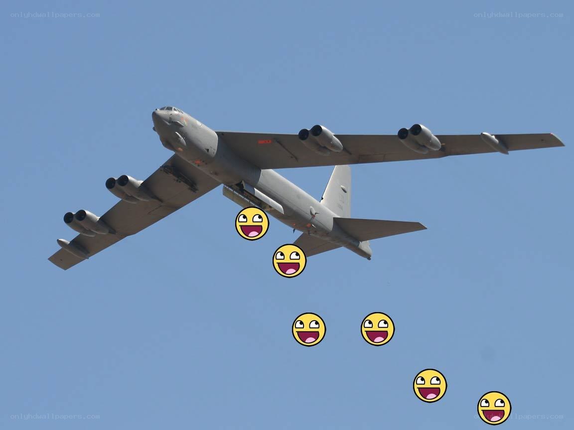 B-52 bomber with emojis