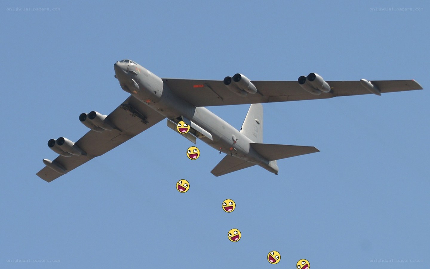 B-52 bomber with emojis