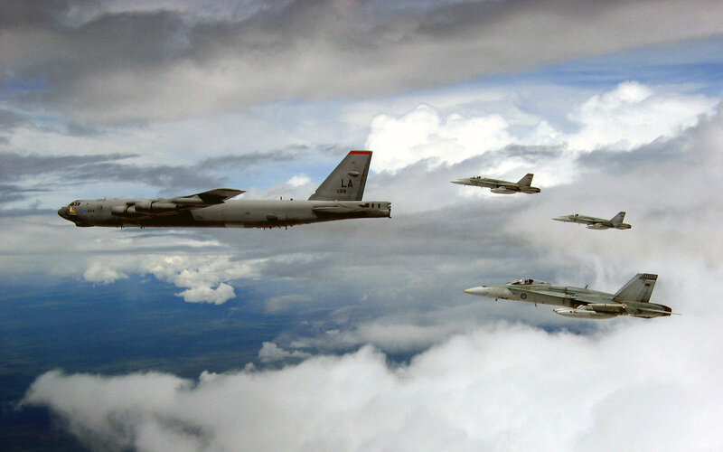 B-52 Bomber with Fighters