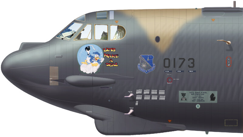 B-52 bomber with nose art