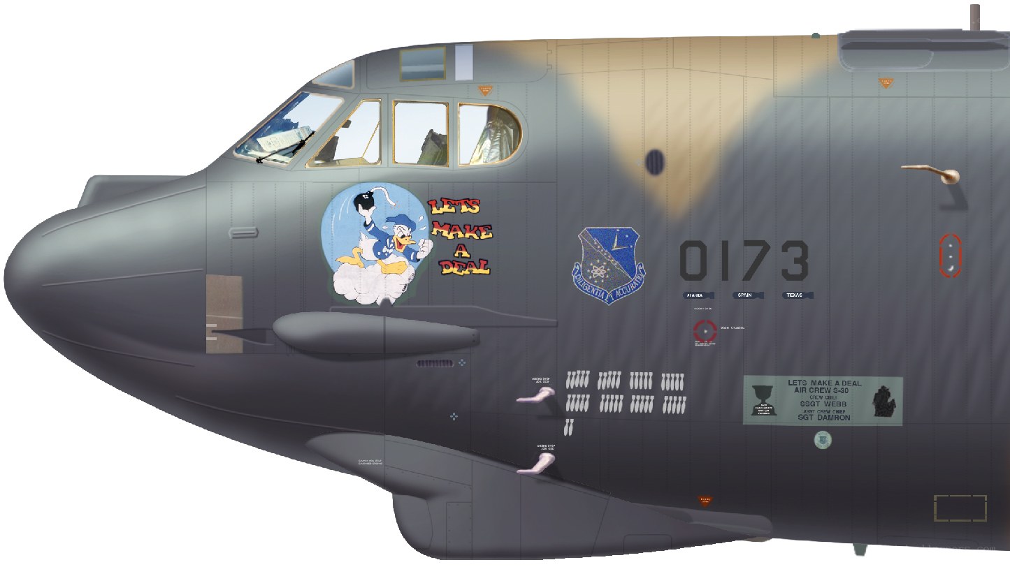 B-52 bomber with nose art
