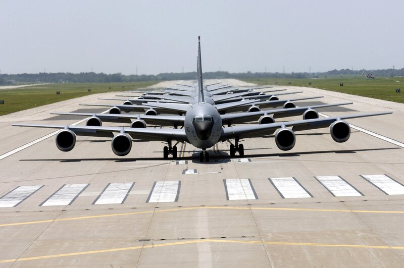 B-52 bombers on a runway
