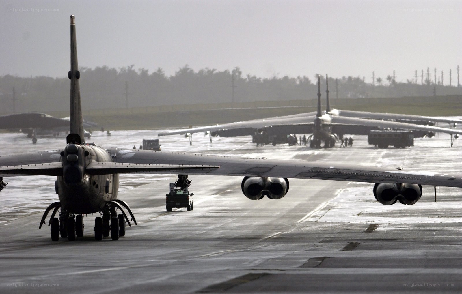 B-52 bombers on airfield