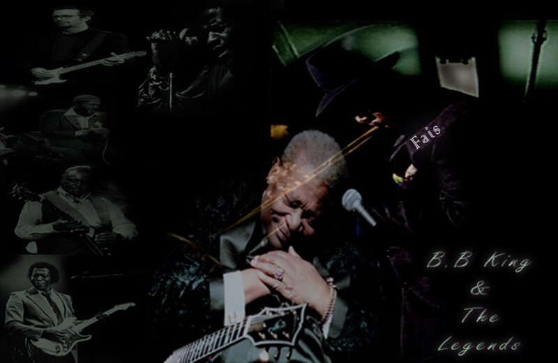 B.B. King Playing Guitar — Black
