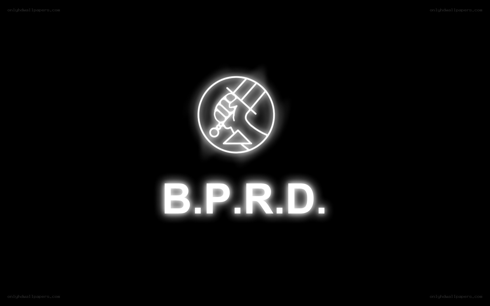 B.P.R.D. logo on black