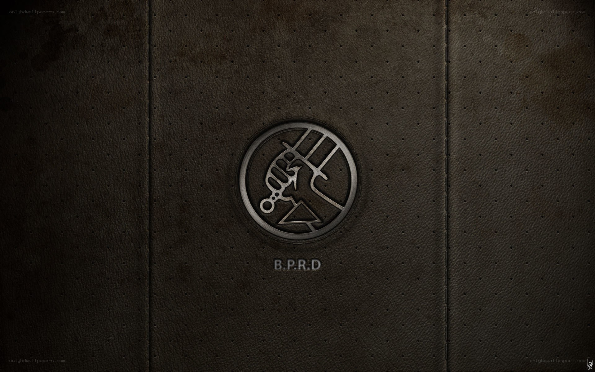 B.P.R.D. logo on leather
