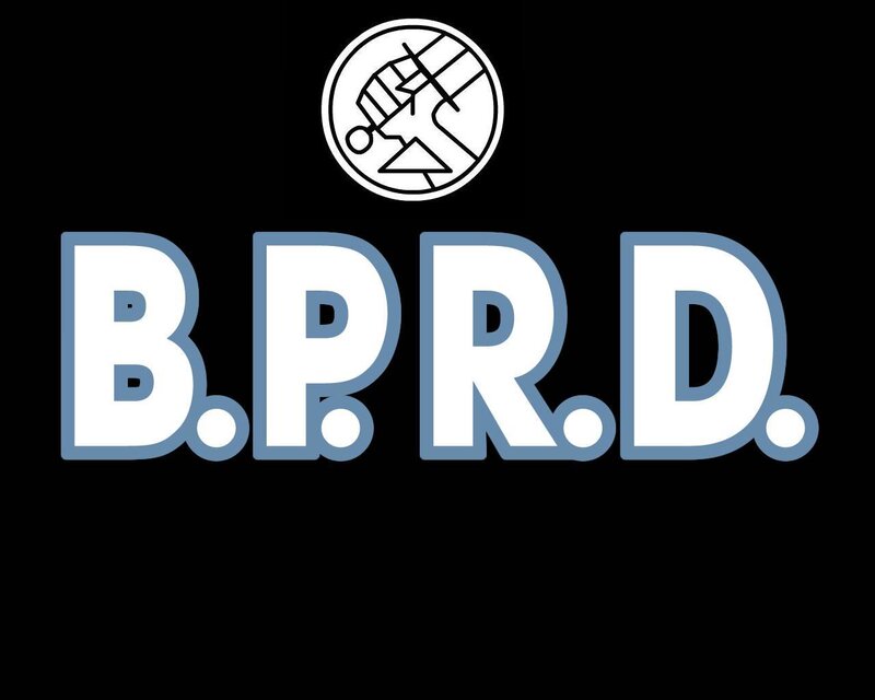 B.P.R.D. logo with fist symbol