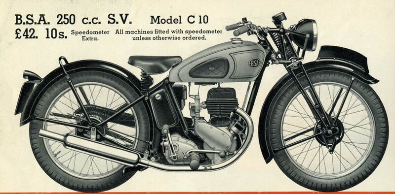 B.S.A. 250 C.c. S.V. Motorcycle