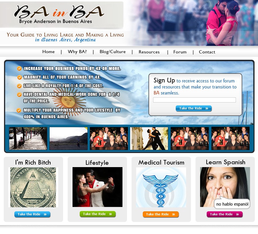 BA in BA website homepage