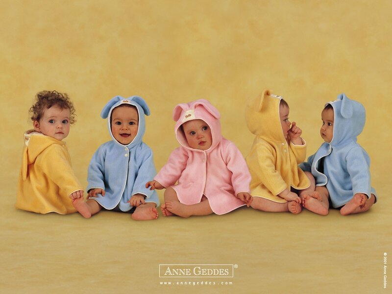 Babies in animal hooded coats