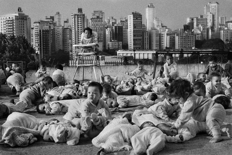 Babies in urban setting