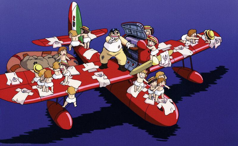 Babies on a red plane