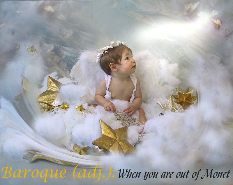 Baby angel in clouds