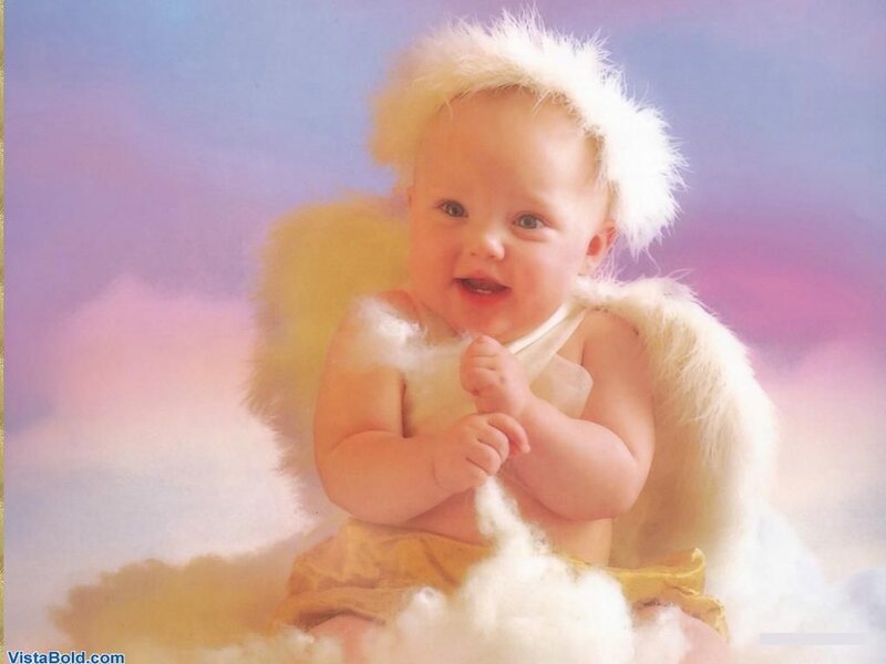 baby angel on a cloud