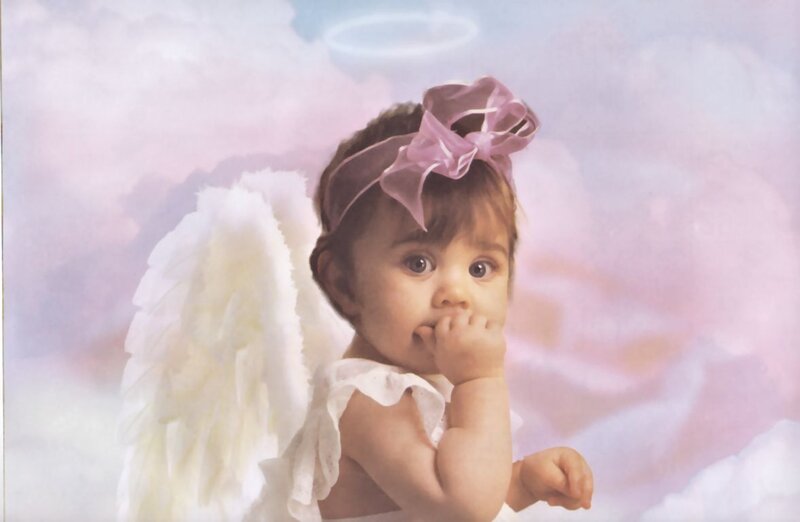 Baby Angel with Wings — White