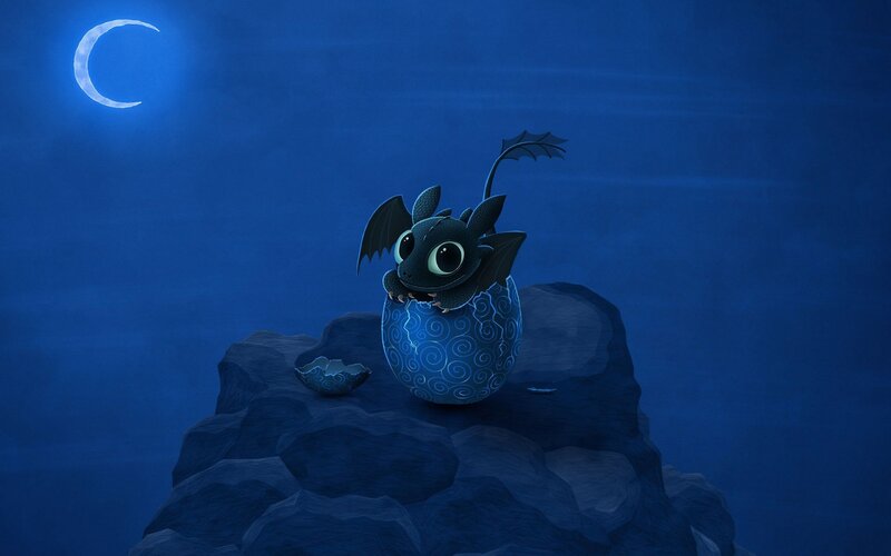 Baby Black Dragon — Blue