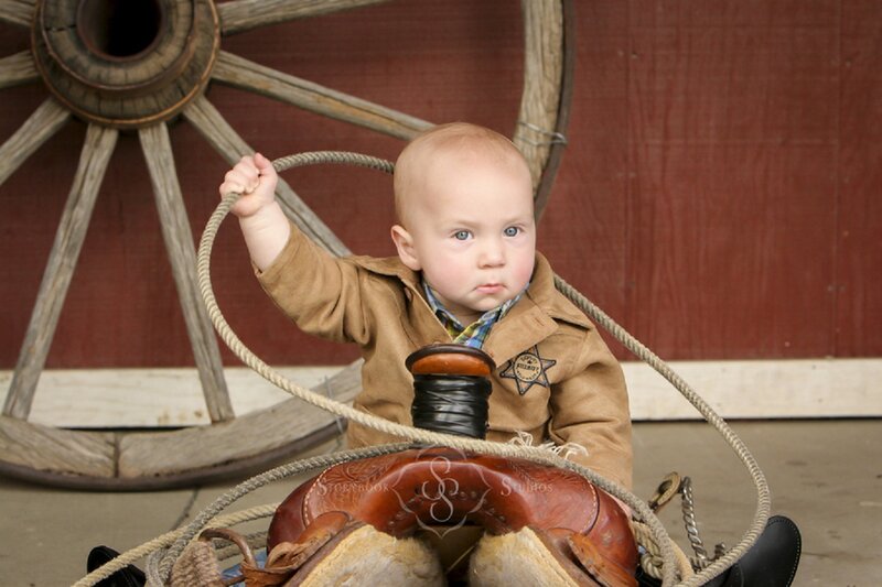 Baby Boy in Cowboy Outfit