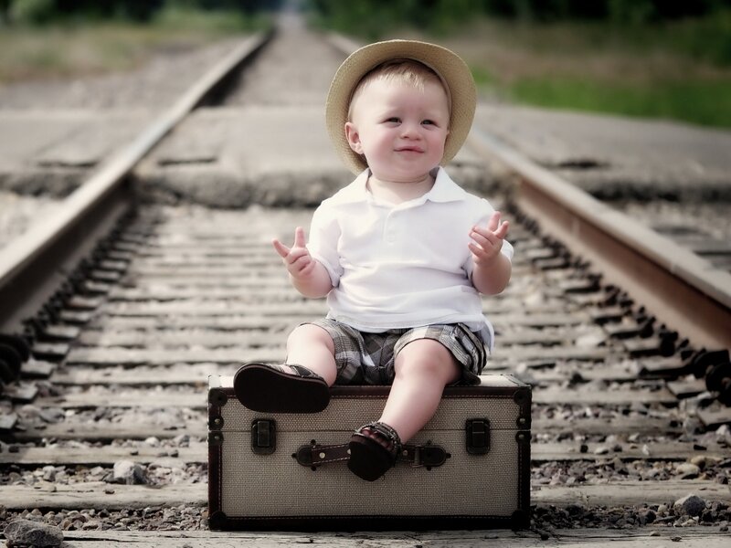 Baby Boy on Suitcase