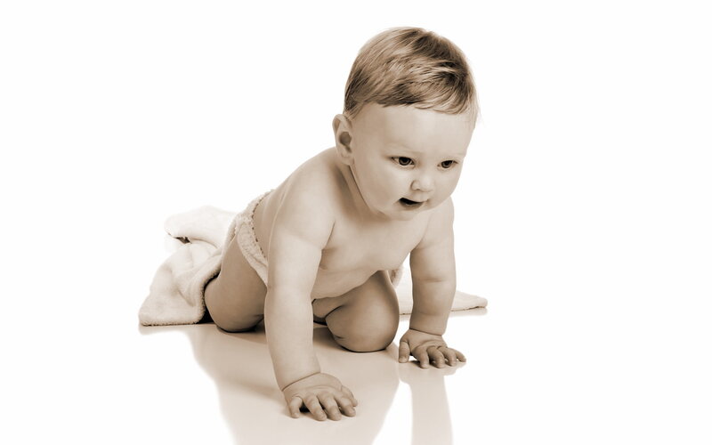 baby crawling on floor