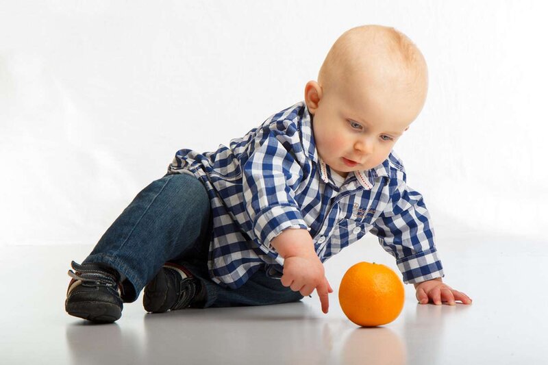 Baby Crawling on Floor — Blue