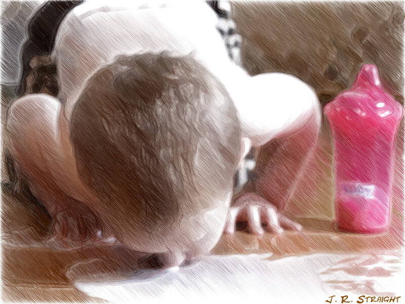 Baby Crawling on Floor — Brown