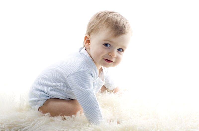 Baby Crawling on Rug