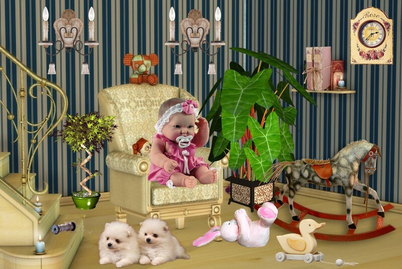 Baby Doll in Armchair