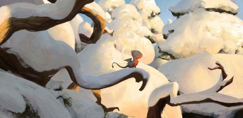 Baby Dragon in Snow