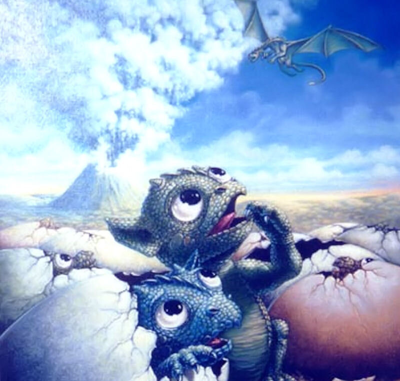 Baby dragons hatching