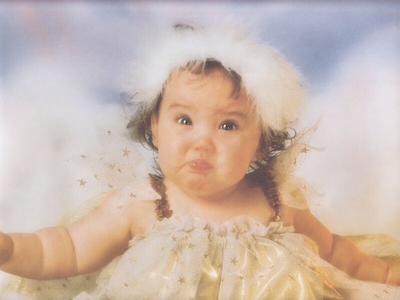Baby Dressed as Angel — White