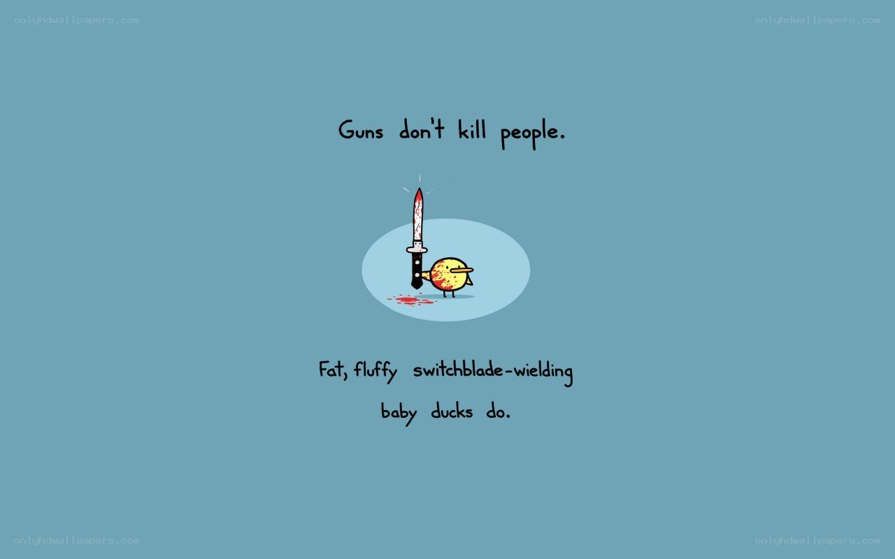 Baby duck with knife