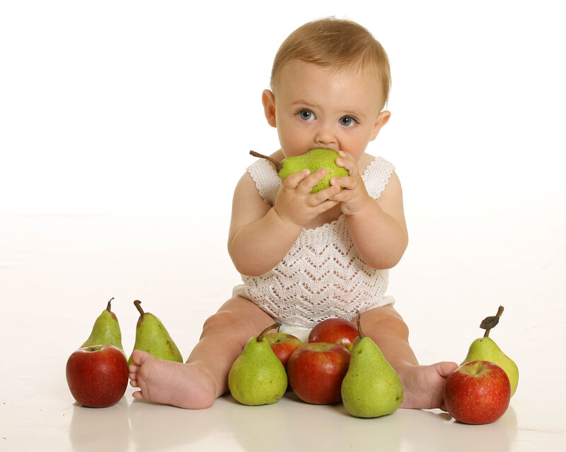 Baby Eating Pear