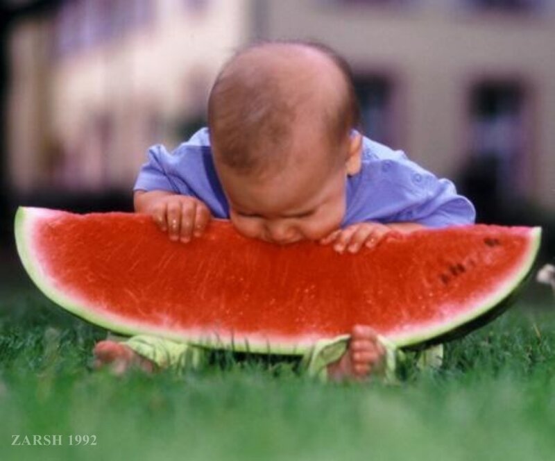 Baby Eating Watermelon