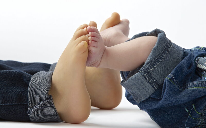 Baby Feet in Jeans