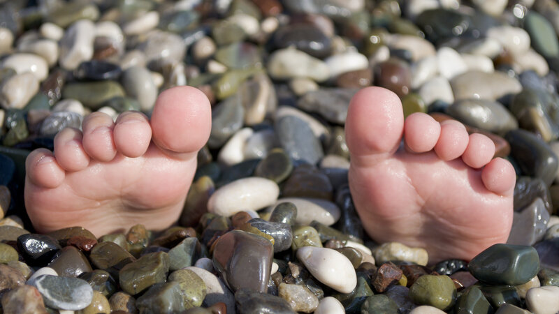 Baby Feet on Pebbles — Pink