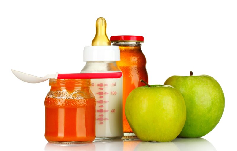 baby food and apples