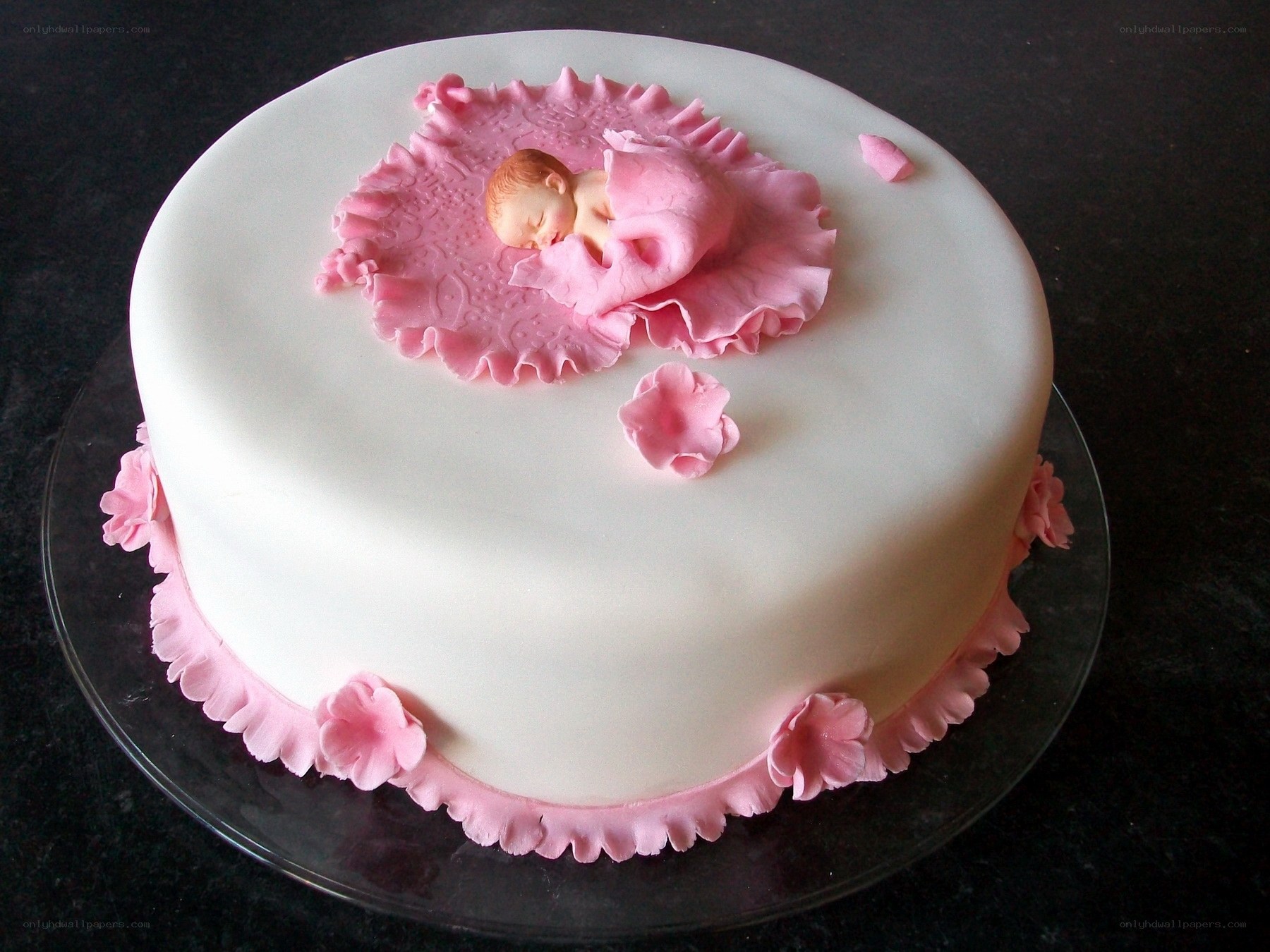 baby girl cake with fondant