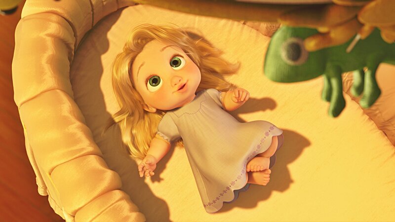 Baby Girl in Crib