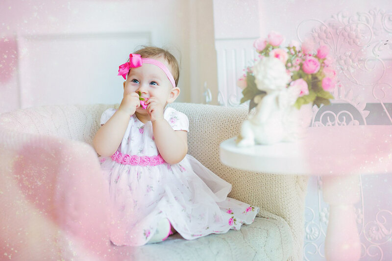 Baby Girl in Dress — Pink, Soft