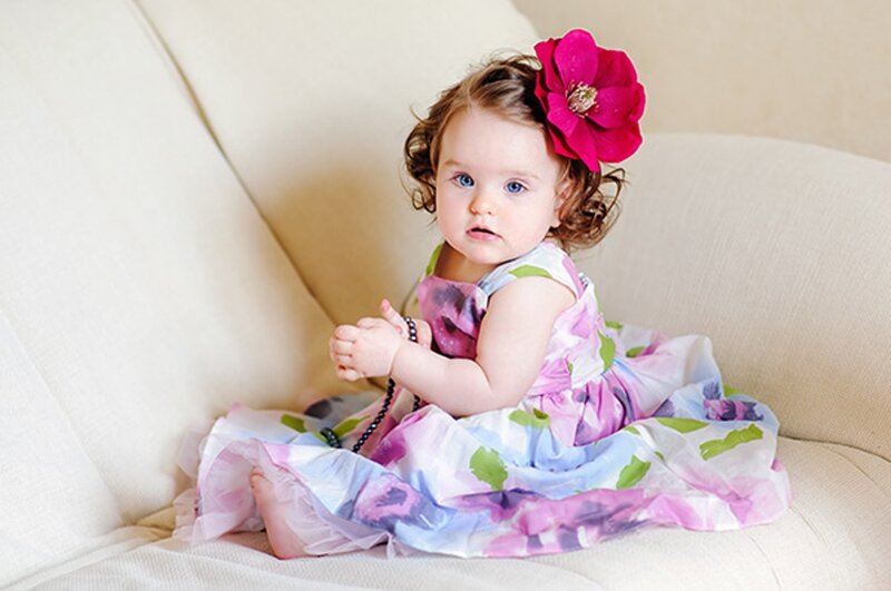 Baby Girl in Dress — Pink