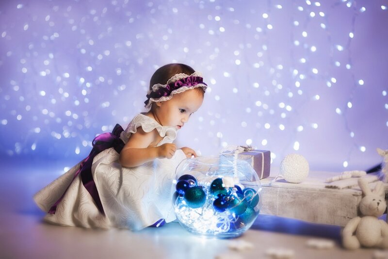 Baby Girl in Dress — Purple