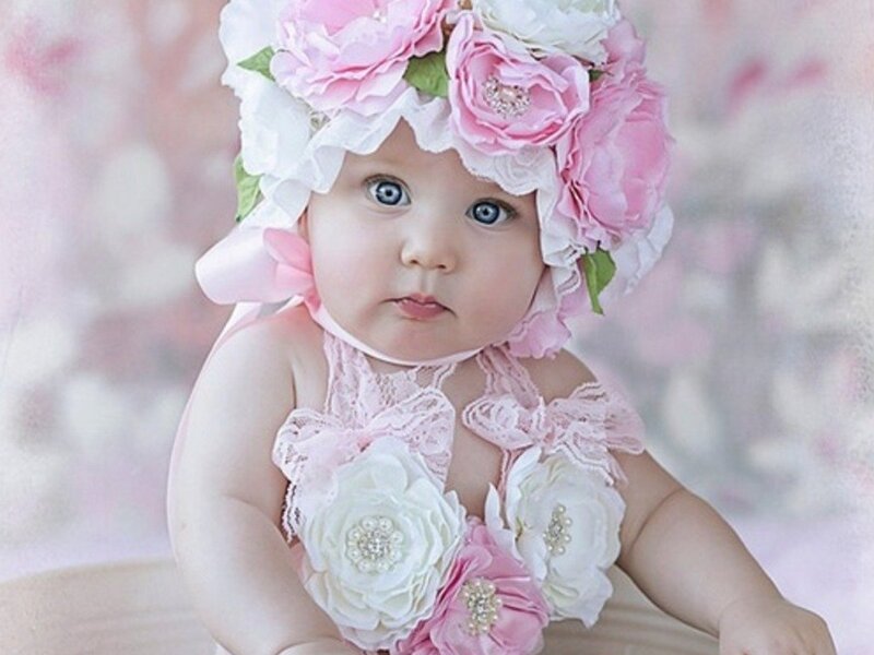 Baby Girl in Floral Outfit