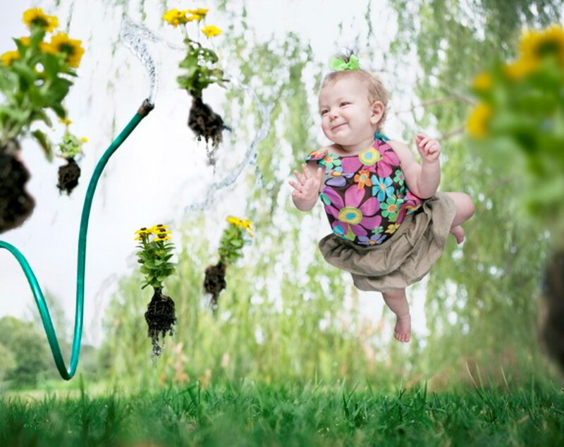 Baby Girl in Garden